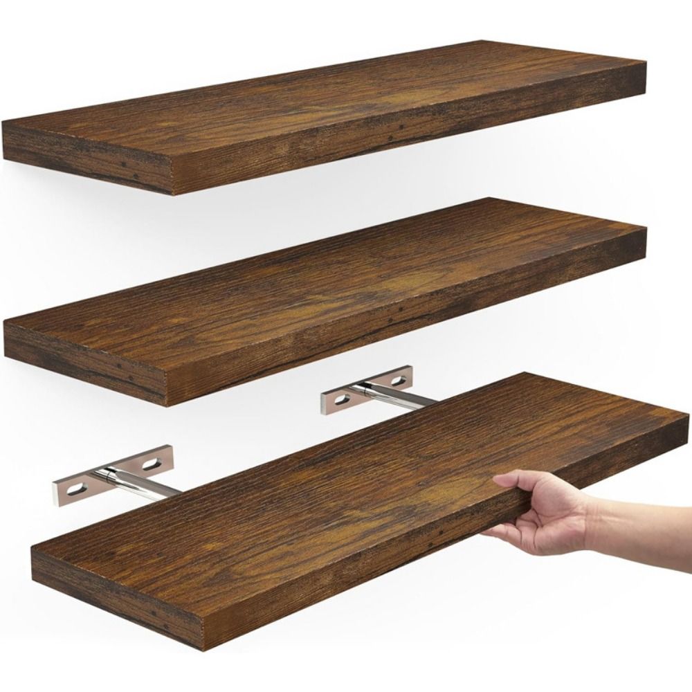 Wooden Hanging Storage Rack Du - Shelf Bracket Pair ulasan dan harga