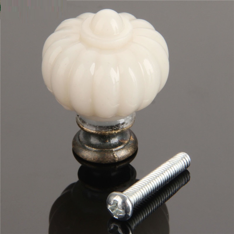 1Pc Acrylic Ivory White Pumpki - Furniture Hardware Knobs ulasan dan harga