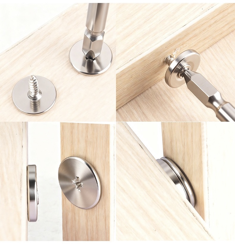 Concealed circular metal magne - Used Furniture Hardware ulasan dan harga