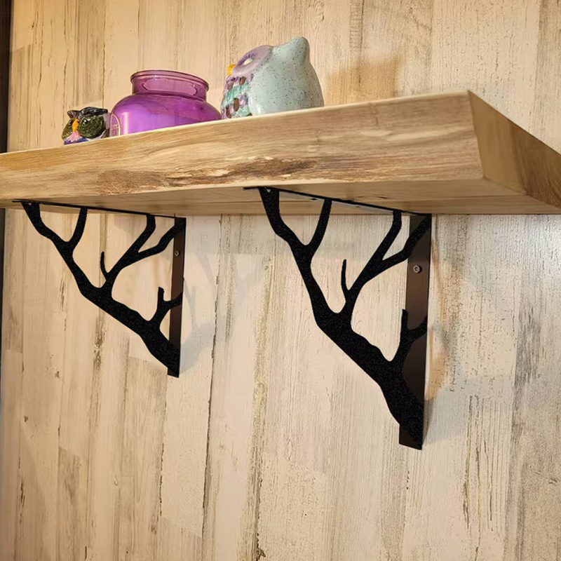 2PCS Black Tree Branch Metal S - Shelf Bracket Pair ulasan dan harga