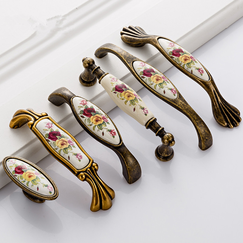 Vintage Ceramic Handle  Cabine - Vintage Furniture Hardware Pulls ulasan dan harga