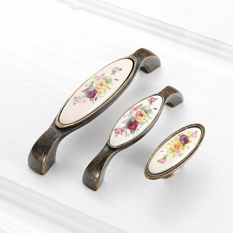 Vintage Ceramic Handle  Cabine - Vintage Furniture Hardware Pulls ulasan dan harga