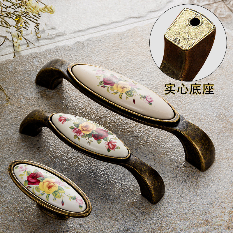 Vintage Ceramic Handle  Cabine - Vintage Furniture Hardware Pulls ulasan dan harga