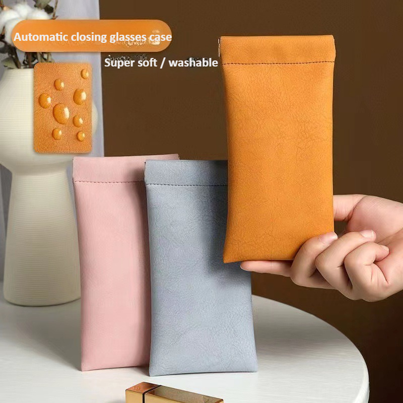 Unisex Leather Eyeglass Case P - Soft Close Hinge ulasan dan harga
